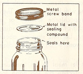 glass jar, lid, and seal