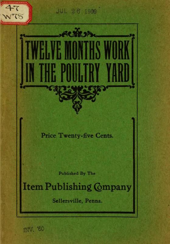 Twelve Months Work in the Poultry Yard