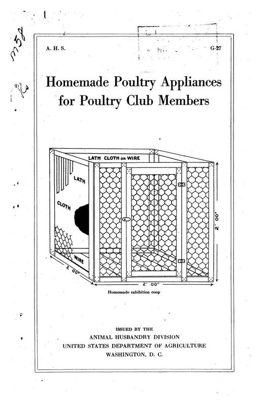 Homemade Poultry Appliances For Poultry Club Members