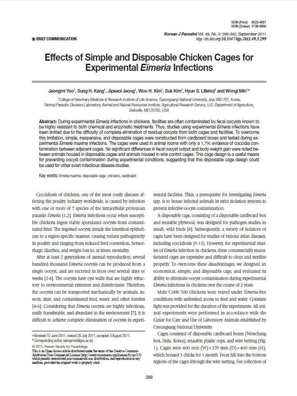 Effects of Simple and Disposable Chicken Cages for Experimental Eimeria Infections.jpg