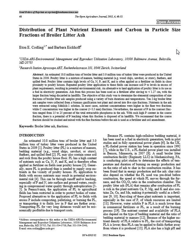 Distribution of Plant Nutrient Elements and Carbon in Particle Size Fractions of Broiler Litter Ash.jpg