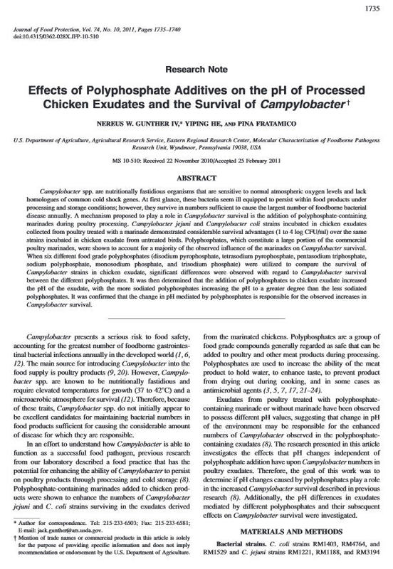 Effects of Polyphosphate Additives on the pH of Processed Chicken Exudates and the Survival of Campylobacter.jpg