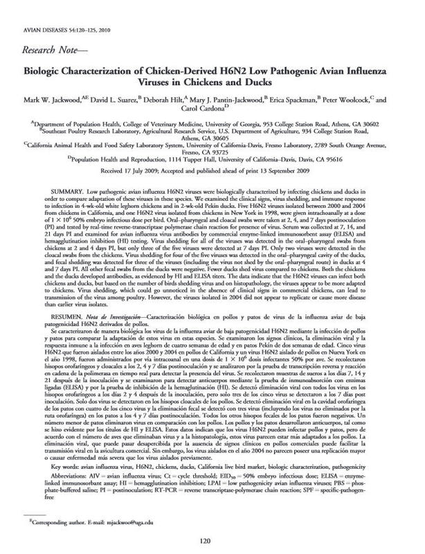 Biologic Characterization of Chicken-Derived H6N2 Low Pathogenic Avian Influenza Viruses in Chickens and Ducks.jpg