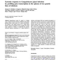 Systemic response to Campylobacter jejuni infection by profiling gene transcription in the spleens of two genetic lines of chickens