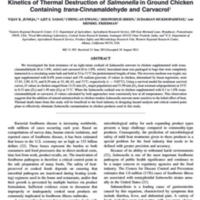 Kinetics of Thermal Destruction of Salmonella in Ground Chicken Containing trans-Cinnamaldehyde and Carvacrol.jpg