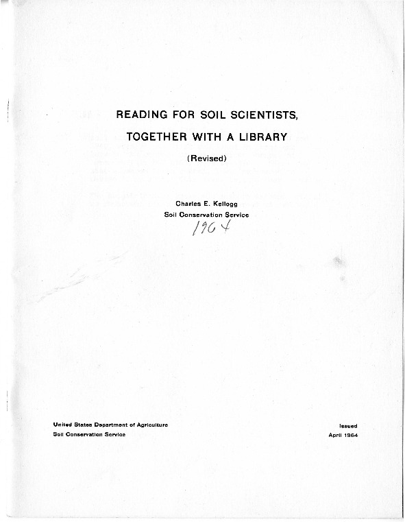 Thumbnail for the first (or only) page of Reading for soil scientists, together with a library (revised)