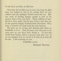 Herbert Hoover message, USFA book