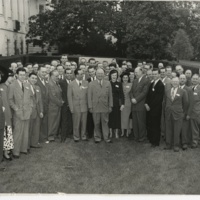 President Harry Truman with the Radio Farm Directors at a While House conference held on May 2, 1949.
