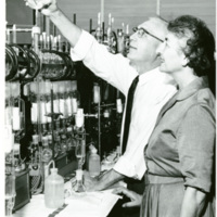 Hazel K. Stiebeling on right with Dr. E. Toeffer