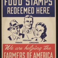 Orange and Blue Food Stamps Redeemed Here. We are helping the Farmers of America Move Surplus Foods.