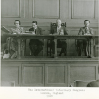 Dr. H.W. Schoening (second from right) at The International Veterinary Congress, London, England