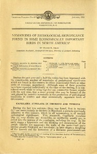 Thumbnail for the first (or only) page of Nematodes of pathological significance found in some economically importan birds in North America.