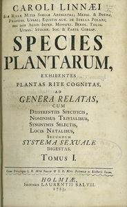 Thumbnail for the first (or only) page of Species Plantarum - Title Page.