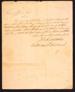Thumbnail for the first (or only) page of Letter from White, John Campbell to Thomas Jefferson, concerning melon seed from Persia..