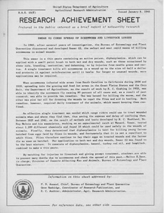 Thumbnail for the first (or only) page of Smear 62 Curbs Spread of Screwworm and Livestock Losses.