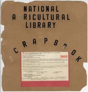 Thumbnail for the first (or only) page of National Agricultural Library scrapbook cover.