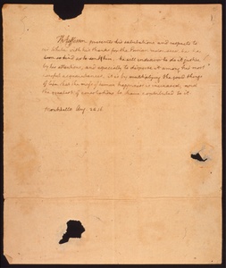 Thumbnail for the first (or only) page of Letter from Jefferson, Thomas to John Cambell White, acknowledging receipt of the melon seed from Persia.