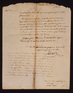 Thumbnail for the first (or only) page of Letter from Silvestre to Thomas Jefferson, concerning agricultural matters. Back of Letter..